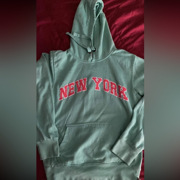 Grey Whale Outfitters Tops - GREY WHALE NEW YORK light Green Embroidered Sweatshirt -